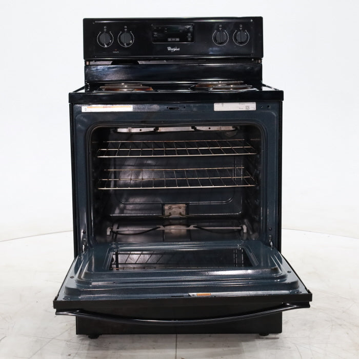 Pictures of Counter Depth Black Whirlpool 4.8 cu. ft. Freestanding 4 Heating Element Electric Range with Digital Display - Certified Refurbished - Neu Appliance Outlet - Discount Appliance Outlet in Austin, Tx