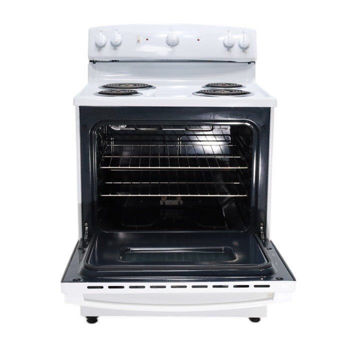 Pictures of White GE 5.0 cu. ft. Freestanding 4 Heating Element Electric Range with Dual Element Bake - Certified Refurbished - Neu Appliance Outlet - Discount Appliance Outlet in Austin, Tx