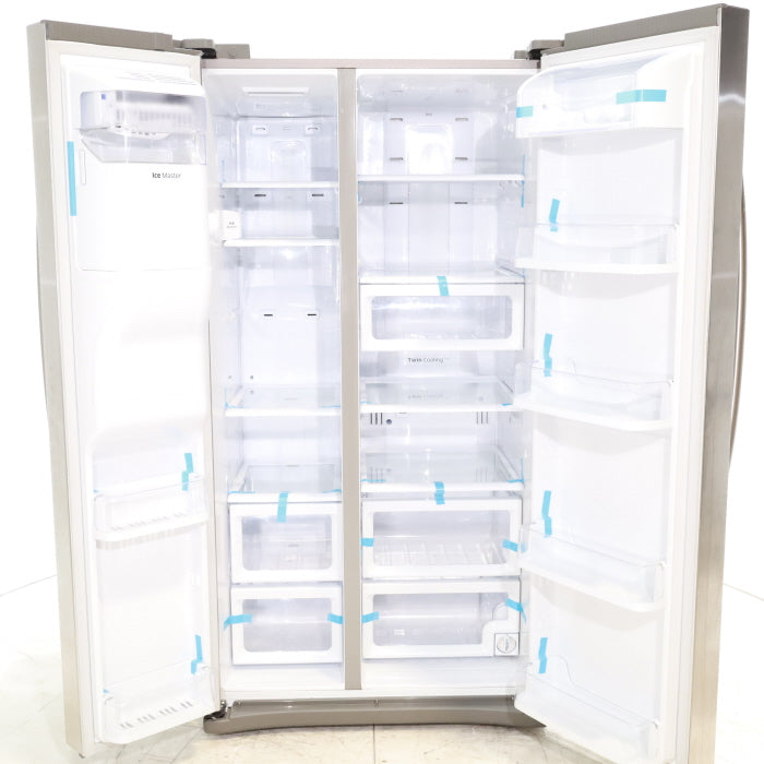 Stainless Steel ENERGY STAR Samsung 24.5 cu. ft. Side by Side Refrigerator with Exterior Ice and Water Dispenser - Certified Refurbished
