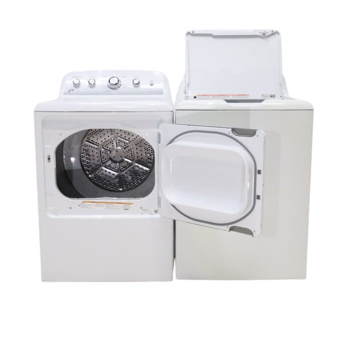 Pictures of GE. 4.2 cu. ft. Top Load ENERGY STAR Washing Machine with Stain Removal Guide and GE 7.2 cu. ft. Electric Dryer with Aluminized Alloy Drum - Scratch & Dent - Minor - Neu Appliance Outlet - Discount Appliance Outlet in Austin, Tx