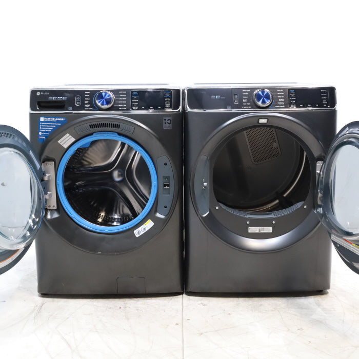 Pictures of GE Profile 5.3 cu. ft. Smart Front Load Washer in Carbon Graphite with OdorBlock UltraFresh Vent System and Carbon Graphite ENERGY STAR GE 7.8 cu. ft. Front Load Gas Dryer with Power Steam- Scratch & Dent - Minor - Neu Appliance Outlet - Discount Appliance Outlet in Austin, Tx