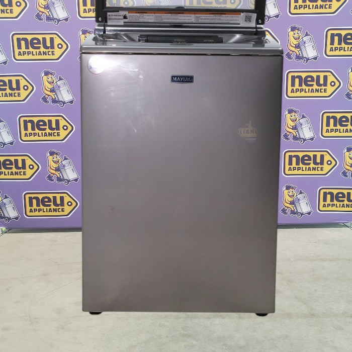 Pictures of Maytag Metallic Slate 5.3 cu. ft. Smart Capable ENERGY STAR Top Load Washing Machine with Extra Power MVW7232HC - Open Box and Maytag Metallic Slate Electric 7.4 Cu. Ft. Dryer with Extra Power MED7230HC - New in Box - Neu Appliance Outlet - Discount Appliance Outlet in Austin, Tx