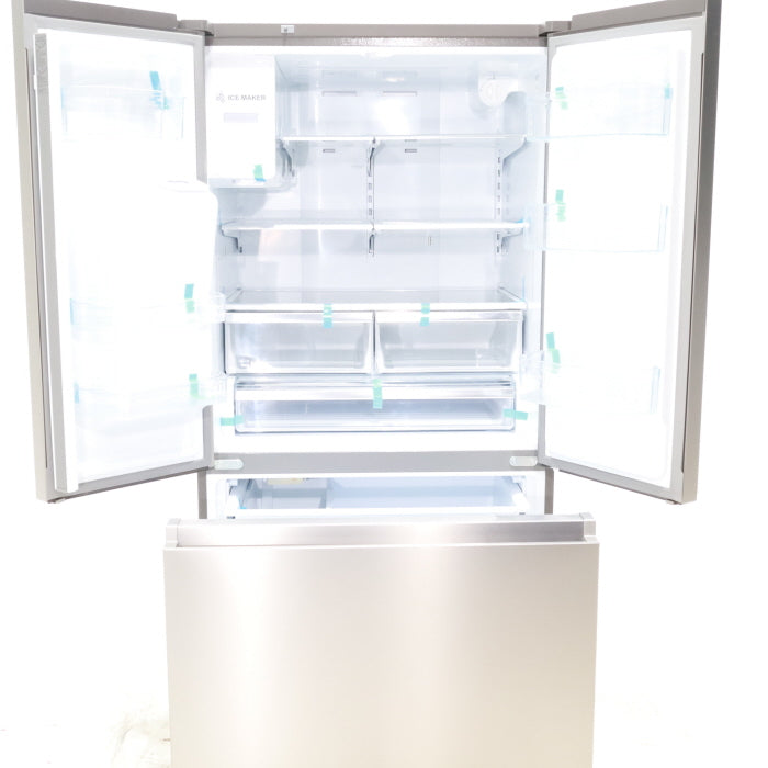 Hisense Fingerprint Resistant Stainless Steel PureFlat 25.4-cu ft ENERGY STAR French Door Refrigerator with Dual Ice Maker, Water - Scratch & Dent - Minor