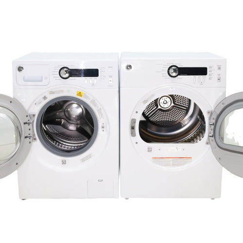 Pictures of 24 Inch Wide Stackable GE 2.2 cu. ft. ENERGY STAR Front Load Washer with Internal Water Heater and Compact 4.0 cu ft Capacity Electric Stackable Dryer with Antibacterial Option - Certified Refurbished - Neu Appliance Outlet - Discount Appliance Outlet in Austin, Tx