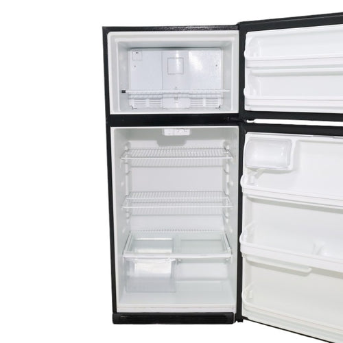 Pictures of 30" Wide Frigidaire 18 cu ft Black Top Freezer and Bottom Refrigerator with Store-More Humidity Controlled Crisper Drawers - Certified Refurbished - Neu Appliance Outlet - Discount Appliance Outlet in Austin, Tx