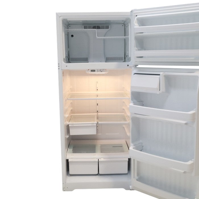 Pictures of 28" Wide GE® White ENERGY STAR® 18.1 Cu. Ft. Top-Freezer Refrigerator with Adjustable Shelves - Certified Refurbished - Neu Appliance Outlet - Discount Appliance Outlet in Austin, Tx