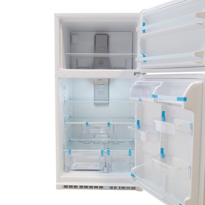 Pictures of 33" Wide Whirlpool Top Freezer 20.5 cu ft Refrigerator with Ice Maker and Frameless Glass Shelves and Flexi-Slide Bin - Scratch & Dent - Minor - Neu Appliance Outlet - Discount Appliance Outlet in Austin, Tx