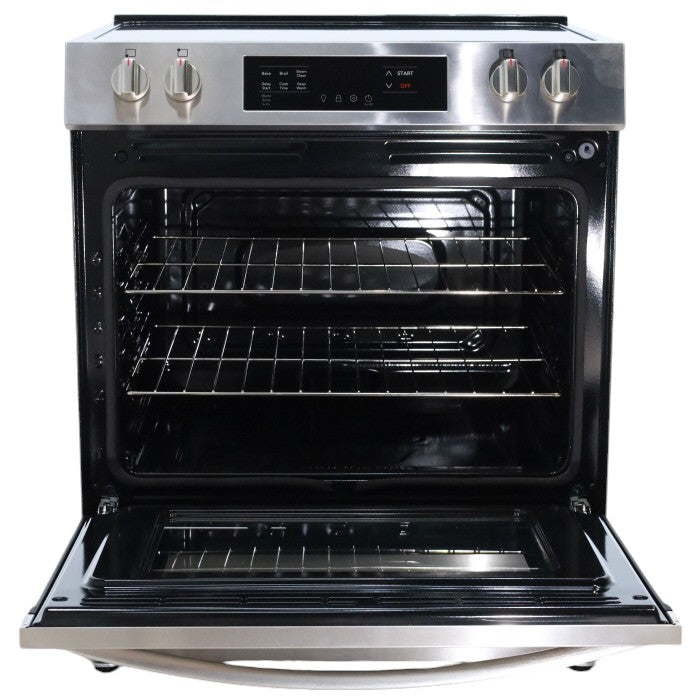 Pictures of Frigidaire Stainless Steel 30" Slide In Electric Range with Steam Clean, 5 Cooktop Elements and Front Controls - Scratch & Dent - Minor - Neu Appliance Outlet - Discount Appliance Outlet in Austin, Tx