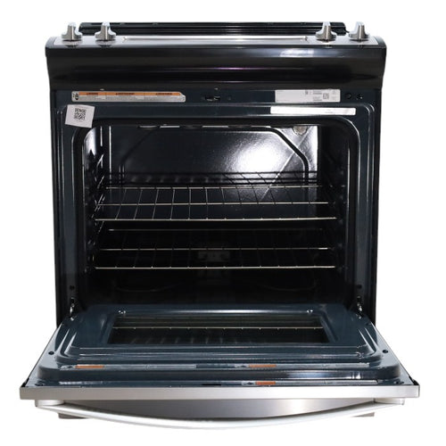 Pictures of Fingerprint Resistant Stainless Steel Whirlpool 30" Glass Top 4 Burners 4.8-cu ft Self-Cleaning Slide-in Electric Range  - Scratch & Dent - Minor - Neu Appliance Outlet - Discount Appliance Outlet in Austin, Tx