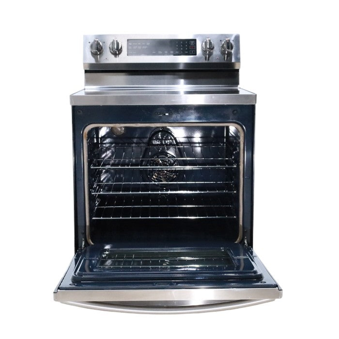 Pictures of Stainless Steel Samsung 5.9 cu. ft. Freestanding 5 Heating Element Smooth Cooktop Self Cleaning Electric Range with True Convection  - Certified Refurbished - Neu Appliance Outlet - Discount Appliance Outlet in Austin, Tx