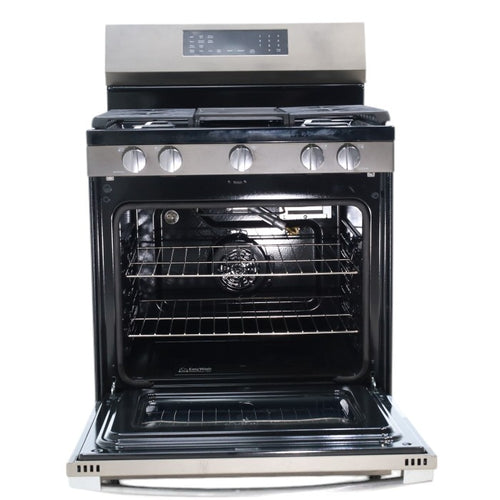 Pictures of GE® Fingerprint Resistant Slate 30" Free-Standing Gas Convection Range with No Preheat Air Fry and EasyWash™ Oven Tray- Scratch & Dent - Minor - Neu Appliance Outlet - Discount Appliance Outlet in Austin, Tx