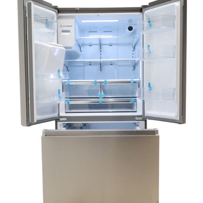 Hisense Fingerprint Resistant Stainless Steel PureFlat 25.4-cu ft ENERGY STAR French Door Refrigerator with Dual Ice Maker, Water - Scratch & Dent - Minor