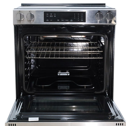 Pictures of GE® Stainless Steel 30" Front Control Slide-In Electric Range with Crisp Mode and 5 Burner Radiant Cooktop - Scratch & Dent - Minor - Neu Appliance Outlet - Discount Appliance Outlet in Austin, Tx