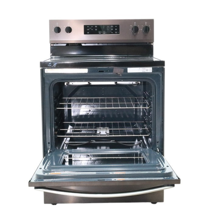 Whirlpool Black Stainless 30-inch Electric Range with Steam Clean with 2 FlexHeat™ Dual Radiant Elements - Open Box