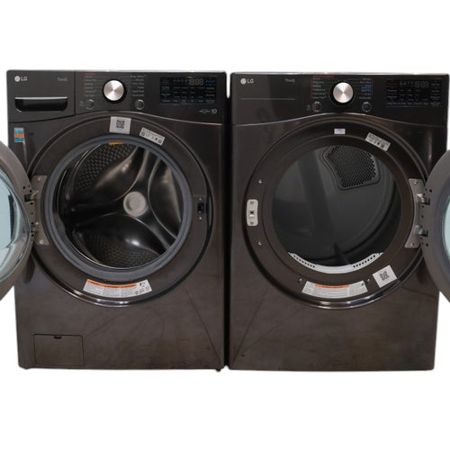 Pictures of LG 4.5 cu. ft. Ultra Large Capacity Smart wi-fi Enabled Front Load Washer with TurboWash™ 360° and LG 7.4 cu. ft. Ultra Large Capacity Smart wi-fi Enabled Front Load Electric Dryer with TurboSteam™ - Scratch & Dent - Minor - Neu Appliance Outlet - Discount Appliance Outlet in Austin, Tx