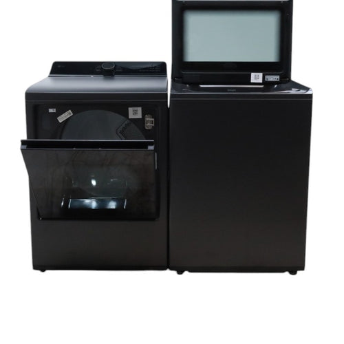 Pictures of LG Matte Black 5.5 cu. ft. Mega Capacity Top Load Washer with Impeller and AI technology and 7.3 cu. ft. Ultra Large Capacity Rear Control Electric Dryer with LG EasyLoad™ Door and AI Sensing - Open Box - Neu Appliance Outlet - Discount Appliance Outlet in Austin, Tx