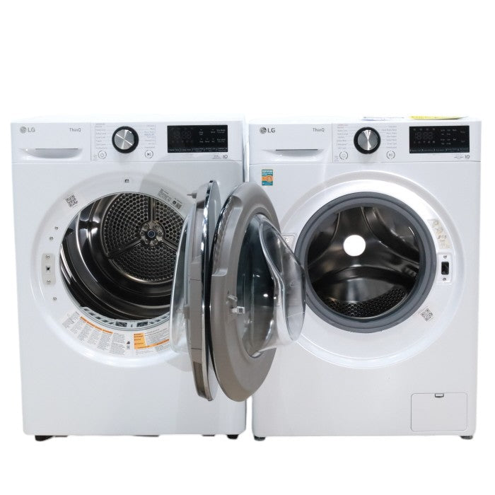 Pictures of LG White 2.4 cu.ft. Smart wi-fi Enabled Compact Front Load Washer with Built-In Intelligence and 4.2 cu.ft. Smart wi-fi Enabled Compact Front Load Dryer with Dual Inverter HeatPump™ Technology - Open Box - Neu Appliance Outlet - Discount Appliance Outlet in Austin, Tx