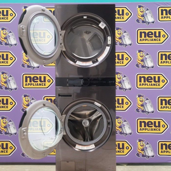 Pictures of Black Steel ENERGY STAR LG WashTower Stacked Laundry Center with 4.5 cu. ft. Washer and 7.4 cu. ft. Electric Dryer with Smart ThinQ Technology WKEX200HBA - Open Box - Neu Appliance Outlet - Discount Appliance Outlet in Austin, Tx