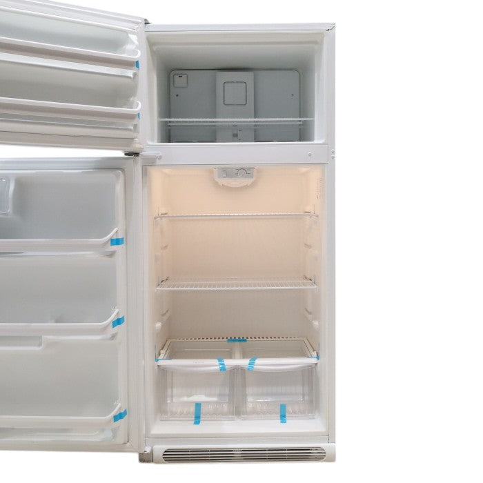 Pictures of 30" Wide Frigidaire 18 cu ft White Top Freezer and Bottom Refrigerator with Store-More Humidity Controlled Crisper Drawers - Certified Refurbished - Neu Appliance Outlet - Discount Appliance Outlet in Austin, Tx
