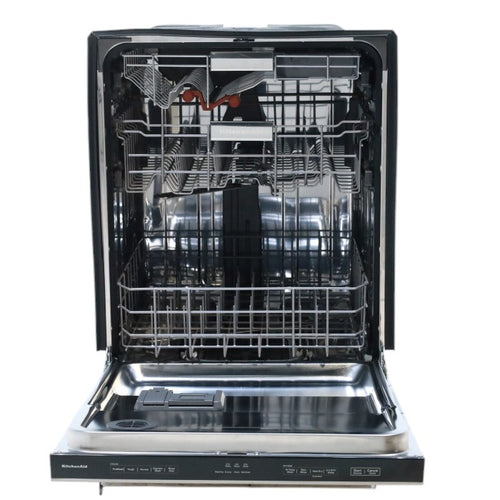 Pictures of 24 in. KitchenAid PrintShield ENERGY STAR Black Stainless Steel with PrintShield™ Finish Built-In Front Control Tall Tub 39 dBA Dishwasher with Stainless Steel Tub - Scratch & Dent - Minor - Neu Appliance Outlet - Discount Appliance Outlet in Austin, Tx