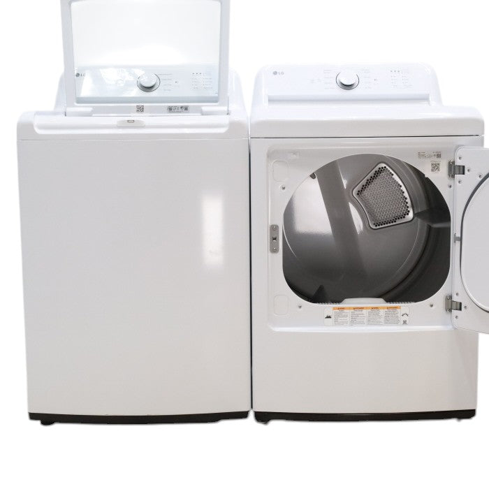 Pictures of ENERGY STAR LG 4.1 cu. ft. Top Load Washing Machine with 4-Way Agitator and ENERGY STAR LG 7.3 cu. ft. Electric Dryer with Smart Diagnosis - Scratch & Dent - Minor - Neu Appliance Outlet - Discount Appliance Outlet in Austin, Tx