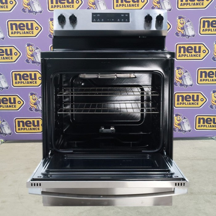 Pictures of GE® Stainless Steel ENERGY STAR® 30" Free-Standing Electric Range with 4 Burner Radiant Cooktop GRF400SVSS - Scratch & Dent - Minor - Neu Appliance Outlet - Discount Appliance Outlet in Austin, Tx