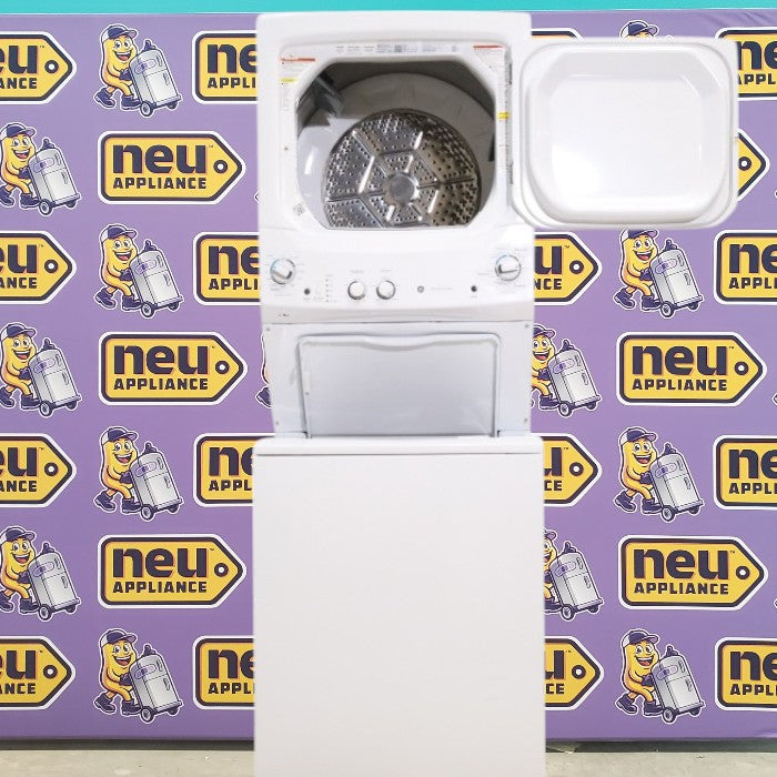Pictures of GE 3.8 cu. ft. Laundry Center Washer and 5.9 cu. ft. Gas Dryer with Electro-Mechanical Rotary Dial Controls GUD27GSSMWW - Scratch & Dent - Minor - Neu Appliance Outlet - Discount Appliance Outlet in Austin, Tx