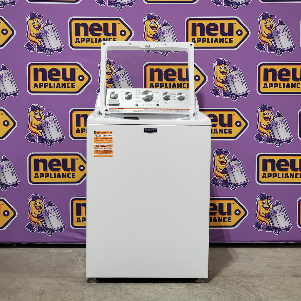 Pictures of Maytag Top Load 4.7 cu. ft. Agitator Washer with Extra Power and Deep Fill Option MVW5435PW - Open Box and MayTag 7.0 cu. ft. Top Load Electric Wrinkle Prevent Dryer 16090 - MED4500MW - Scratch & Dent (Minor) - Neu Appliance Outlet - Discount Appliance Outlet in Austin, Tx