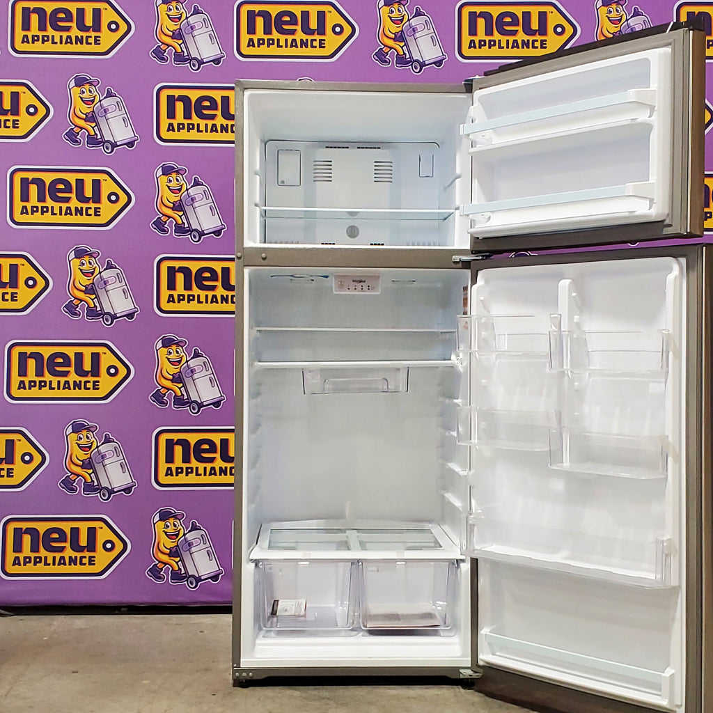 Whirlpool 18 Cu. Ft. 28" Wide Refrigerator in Stainless Steel 24SD48 - WRT518SZFM - Scratch & Dent (Minor)