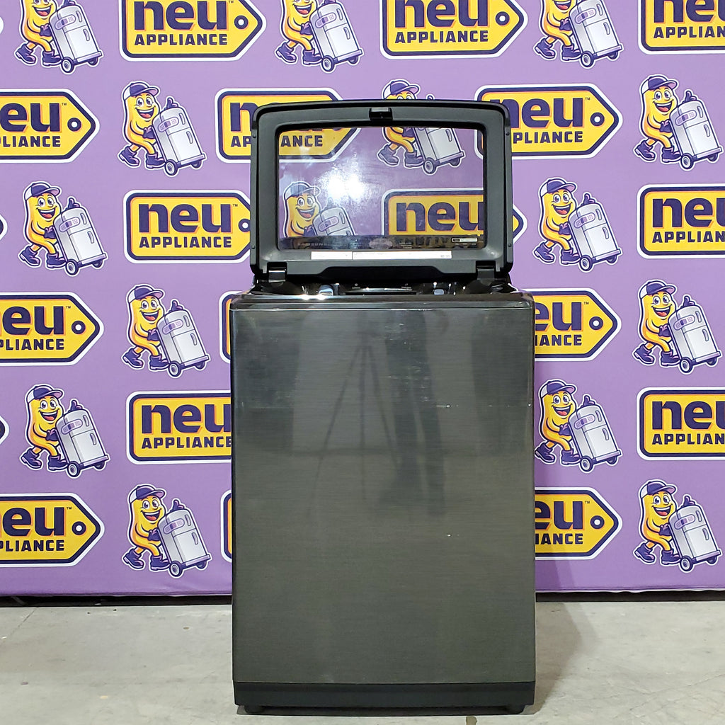 Pictures of Samsung 5.0 cu. ft. Energy Star Top Load Washer with Active Water Jet in Black Stainless Steel 1CR04015 - WA50R5400AV - Certified Refurbished - Neu Appliance Outlet - Discount Appliance Outlet in Austin, Tx