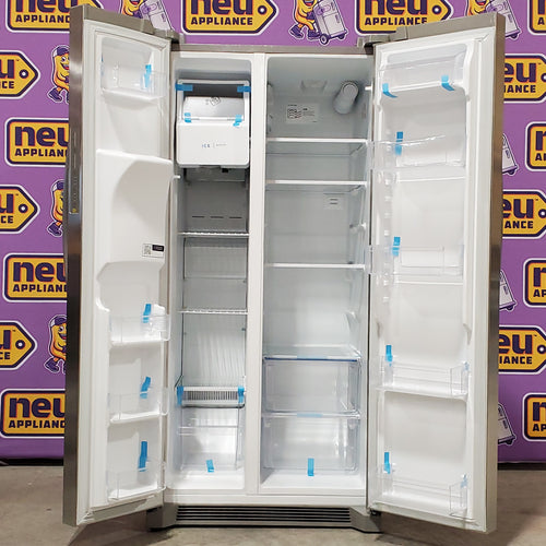 Pictures of Frigidaire 33" Wide 22.3 cu. ft. ENERGY STAR Side by Side Refrigerator Stainless Steel with Exterior Water and Ice Dispenser 3SD1086 - FRSS2323AS - Scratch & Dent (Minor) - Neu Appliance Outlet - Discount Appliance Outlet in Austin, Tx
