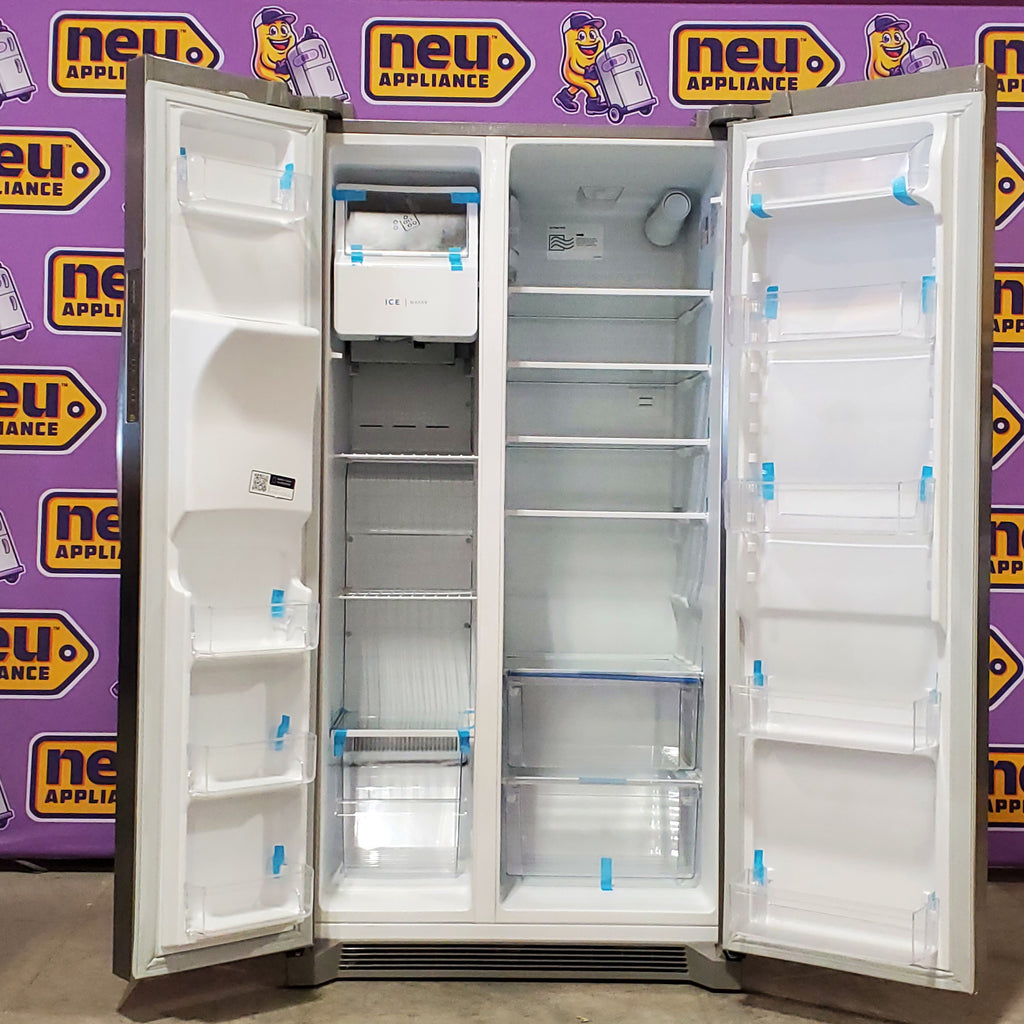 Frigidaire 25.6-cu ft ENERGY STAR Side-by-Side Refrigerator with Ice Maker in Fingerprint Resistant Stainless Steel 24SD49 - FRSS26L3AF - Scratch & Dent (Minor)