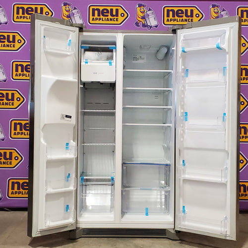 Frigidaire 25.6-cu ft ENERGY STAR Side-by-Side Refrigerator with Ice Maker in Fingerprint Resistant Stainless Steel 24SD49 - FRSS26L3AF - Scratch & Dent (Minor)