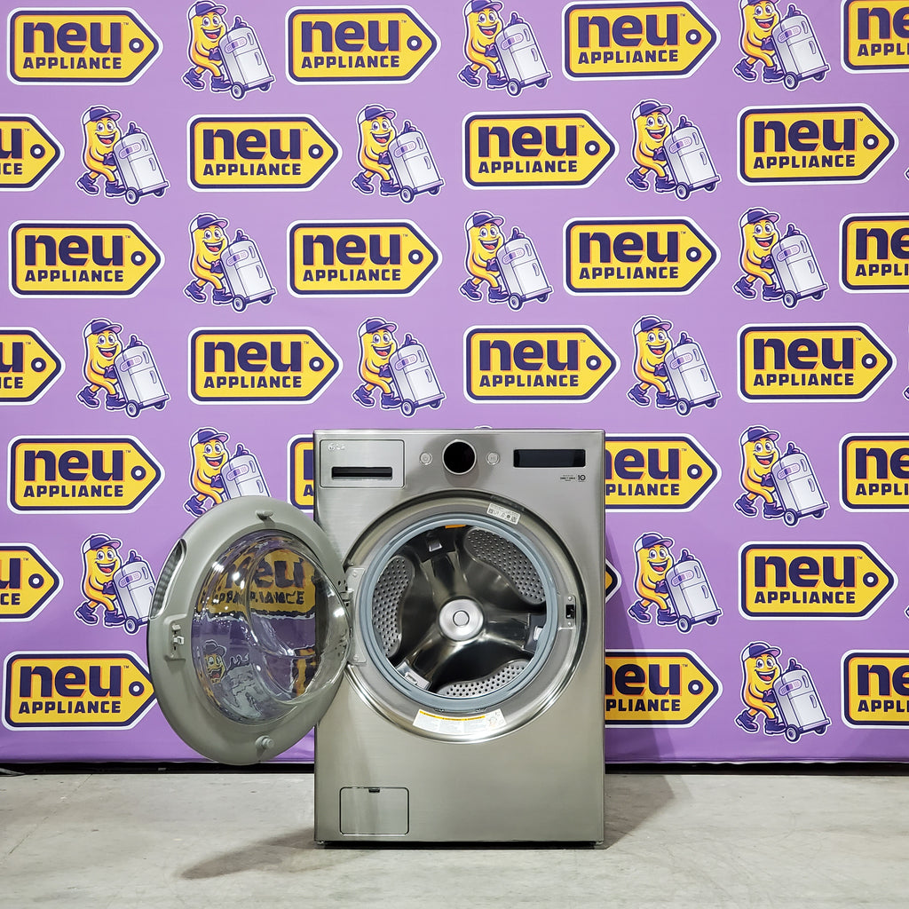 LG 4.5 cu. ft. Smart Front Load Washer with TurboWash® 360° and ezDispense® WM5700HVA - Scratch & Dent (MInor) and LG Smart Mega Capacity 7.8 Cu. Ft. Front Load Dryer with Dual Inverter Heat Pump Technology 16113 - DLHC5502V - Open Box