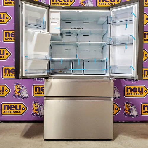 Hisense PureFlat 25.6-cu ft 4-Door Smart French Door ENERGY STAR Refrigerator in Stainless Steel with Ice Maker, Water and Ice Dispenser 24SD52 - HRM260N6TSE - Scratch & Dent (Moderate)