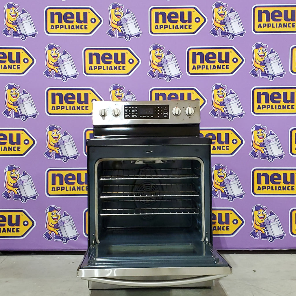 Samsung 30-in Glass Top 5 Elements 5.9-cu ft Self-Cleaning Convection Oven Freestanding Electric Range in Stainless Steel 1CR02115 - NE597R0ABSR - Certified Refurbished