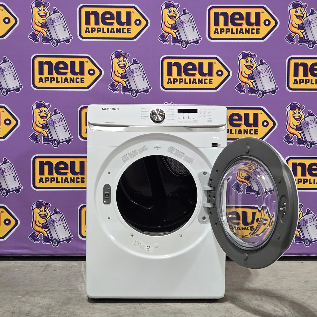 Pictures of Samsung 7.5 cu. ft. Front Load Electric Dryer with Smart Care in White 6SD92 - DVE45T6000W - Open Box - Neu Appliance Outlet - Discount Appliance Outlet in Austin, Tx