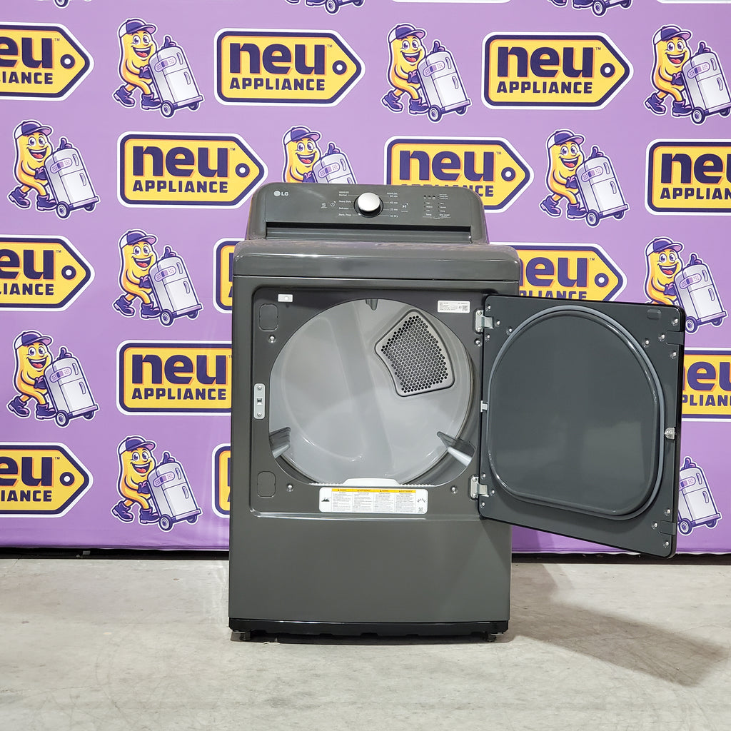 LG 7.3 cu. ft. Ultra Large High Efficiency Electric Dryer in Monochrome Grey 24SD13 - DLE6100M - Scratch & Dent (Minor)