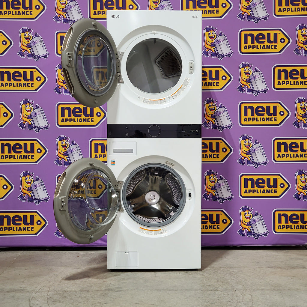 Pictures of LG Front Load Wash Tower with Center Control 4.5 Cu. Ft. Washer and 7.4 Cu. Ft. Dryer 05CR64 - WKE100HWA - Certified Refurbished - Neu Appliance Outlet - Discount Appliance Outlet in Austin, Tx
