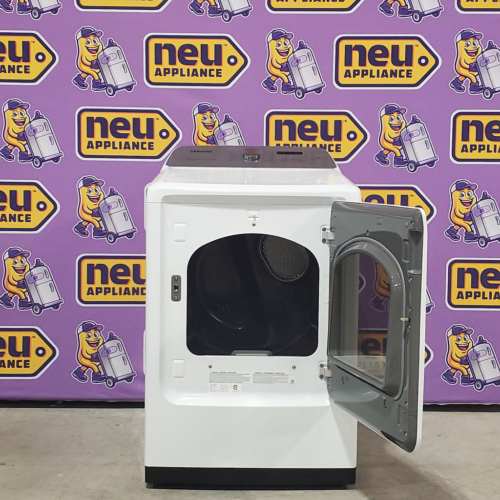 Pictures of Samsung White Smart Electric 7.4 Cu. Ft. Dryer with Sensor Dry and Steam Sanitize+ 5SD257 - DVE52A5500W - Scratch & Dent (Moderate) - Neu Appliance Outlet - Discount Appliance Outlet in Austin, Tx