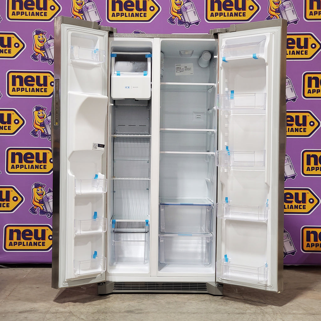 Pictures of Frigidaire 33" Wide 22.3 cu. ft. ENERGY STAR Side by Side Refrigerator Stainless Steel with Exterior Water and Ice Dispenser 22SD024 - FRSS2323AS - Open Box - Neu Appliance Outlet - Discount Appliance Outlet in Austin, Tx