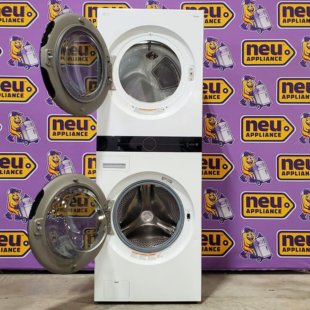 LG Front Load Wash Tower with Center Control 4.5 Cu. Ft. Washer and 7.4 Cu. Ft. Dryer 5SD184 - WKE100HWA - Scratch & Dent (Minor)