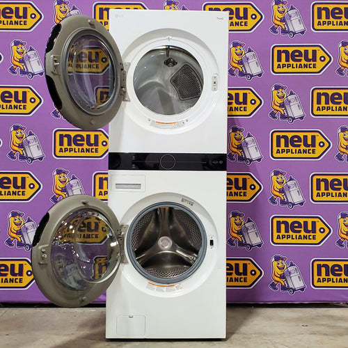 LG Front Load Wash Tower with Center Control 4.5 Cu. Ft. Washer and 7.4 Cu. Ft. Dryer 5SD184 - WKE100HWA - Scratch & Dent (Minor)