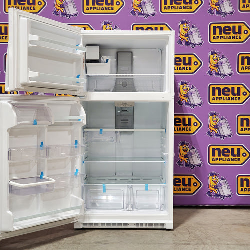 Pictures of Whirlpool 33" Wide Top Freezer 20.5 cu ft Refrigerator with Ice Maker and Frameless Glass Shelves and Flexi-Slide Bin 22SD026 - WRT311FZDW - Scratch & Dent (Minor) - Neu Appliance Outlet - Discount Appliance Outlet in Austin, Tx