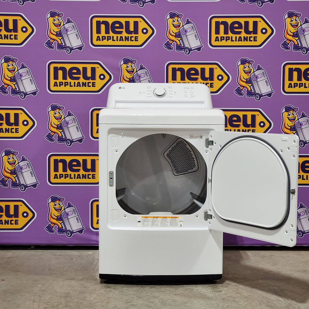 Pictures of LG 7.3 Cu. Ft. Electric Rear Control Ultra Large Capacity Dryer in White with Sensor Dry 24SD12 - DLE6100W - Open Box - Neu Appliance Outlet - Discount Appliance Outlet in Austin, Tx