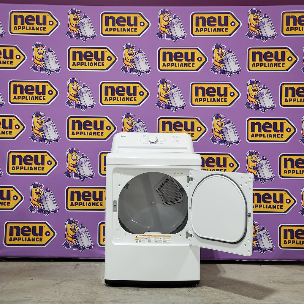 Pictures of LG 7.3 Cu. Ft. Electric Rear Control Ultra Large Capacity Dryer in White with Sensor Dry 6SD76 - 22SD008 - DLE6100W - Open Box - Neu Appliance Outlet - Discount Appliance Outlet in Austin, Tx
