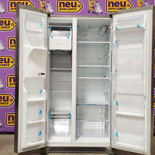 Frigidaire 25.6 cu. ft. ENERGY STAR Side by Side Refrigerator with Exterior Water and Ice Dispenser in Stainless Steel 20SD092 - FRSS2623AS - Scratch & Dent (Minor)