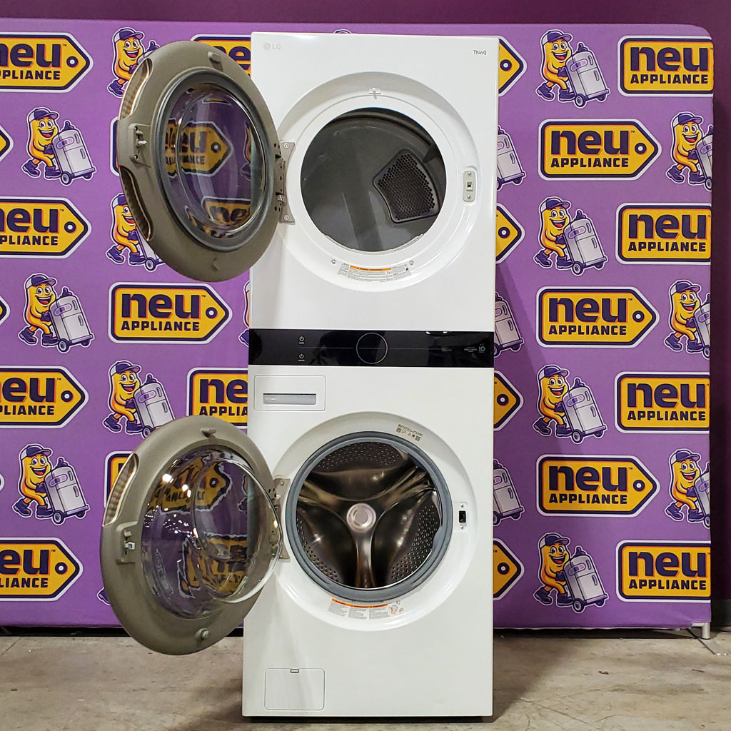 LG Front Load Wash Tower with Center Control 4.5 Cu. Ft. Washer and 7.4 Cu. Ft. Dryer 3SD753 - WKE100HWA - Scratch & Dent (Minor)