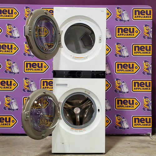 LG Front Load Wash Tower with Center Control 4.5 Cu. Ft. Washer and 7.4 Cu. Ft. Dryer 3SD753 - WKE100HWA - Scratch & Dent (Minor)