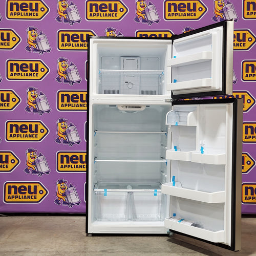 Pictures of Vissani 18 cu. ft. Top Freezer Refrigerator in Stainless Steel, Garage Ready 25SD117 - MDTF18SSR - Scratch & Dent (Moderate) - Neu Appliance Outlet - Discount Appliance Outlet in Austin, Tx